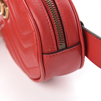Gucci Calfskin Matelasse GG Marmont Belt Bag 85 34 Hibiscus Red 12 of 14