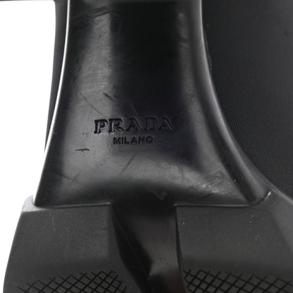 Prada Spazzolato Re-Nylon Metal Triangle Logo 110mm Ankle Boots 37.5 Black 6 of 11