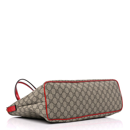 Gucci GG Supreme Monogram Medium Zippered Tote Red 4 of 10