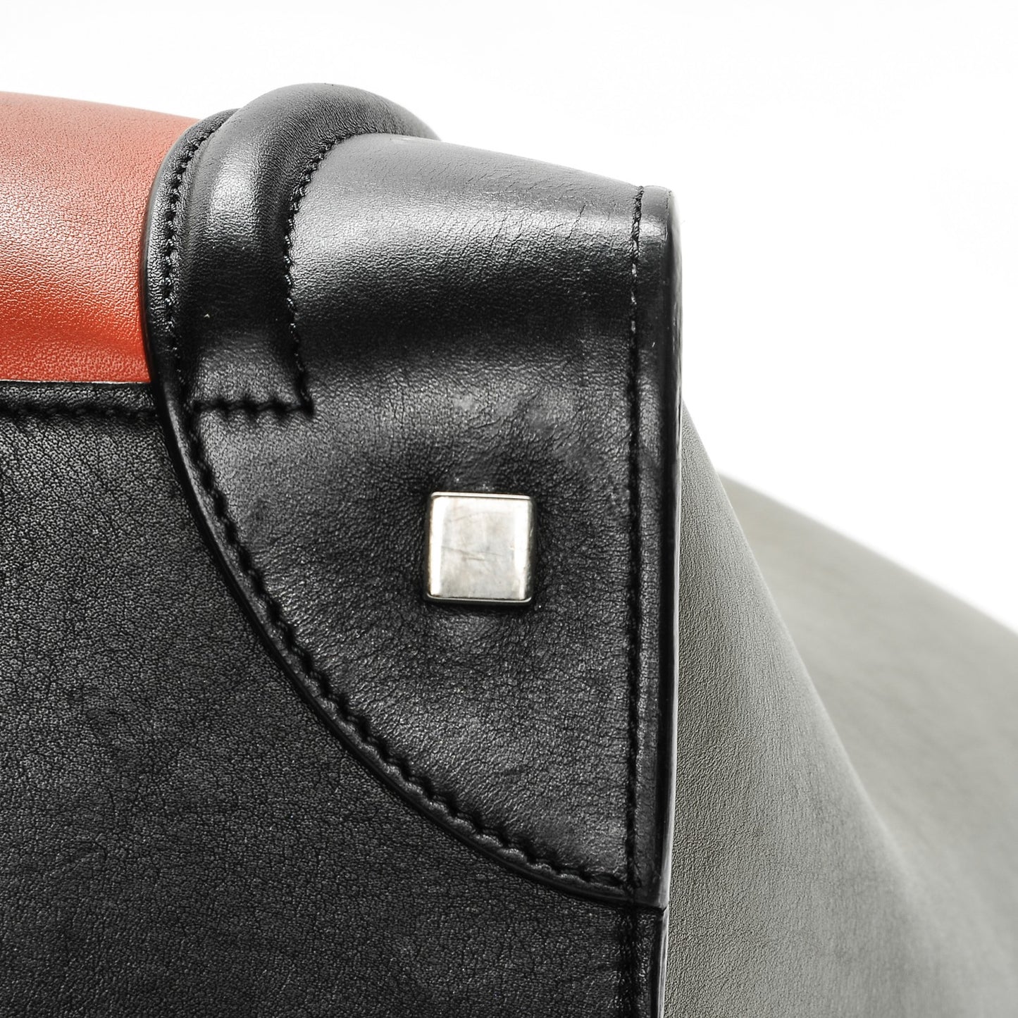 Smooth Calfskin Mini Tri-Color Luggage Bright Orange