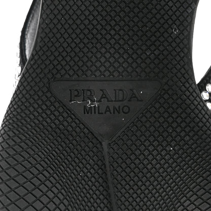 Prada Satin Crystal Logo 45mm Slingback Pumps 39.5 Cristal 8 of 9