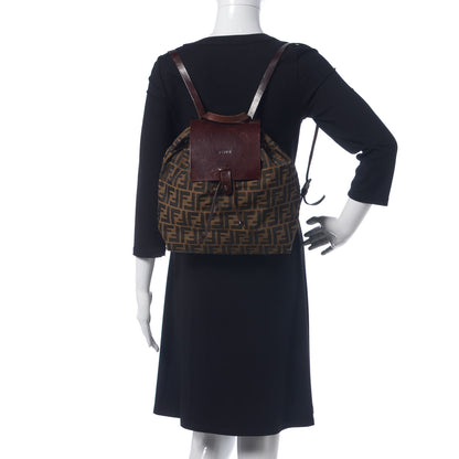 Fendi Zucca Drawstring Flap Backpack Tobacco 2 of 11