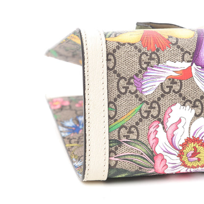 Gucci GG Supreme Monogram Flora Textured Calfskin Small Padlock Tote Beige Ebony Multicolor Mystic White 9 of 12