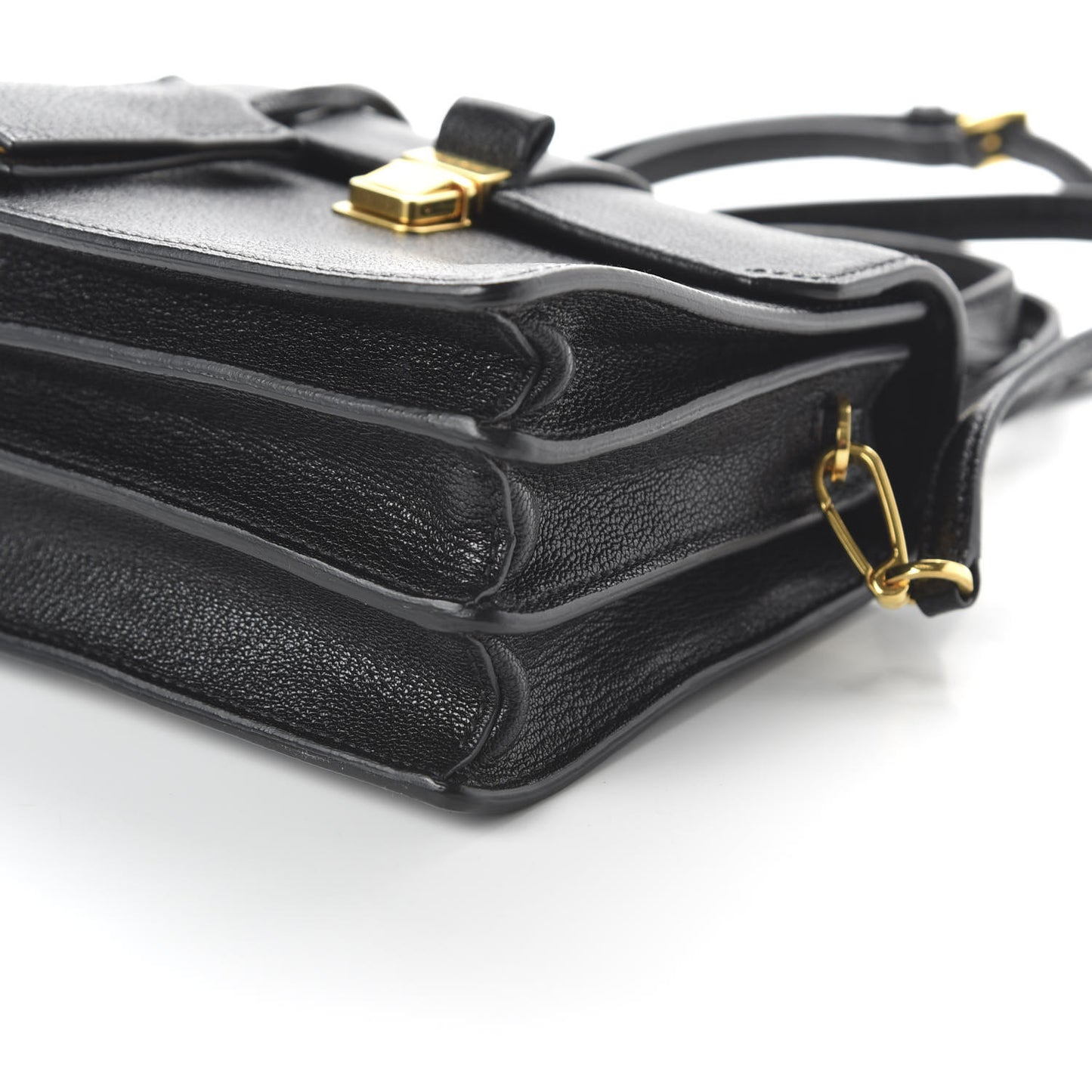 Goatskin Bandoliera Madras Shoulder Bag Black