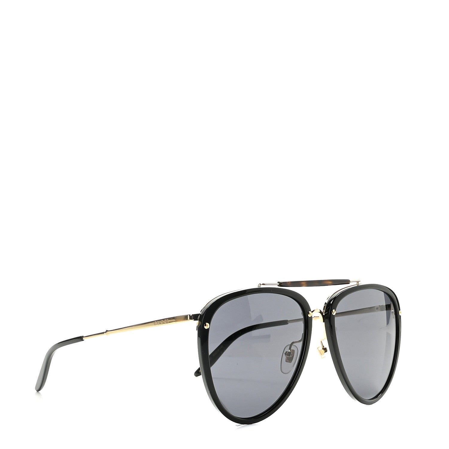 Gucci Metal Aviator Sunglasses GG0672S Black Gold 3 of 7