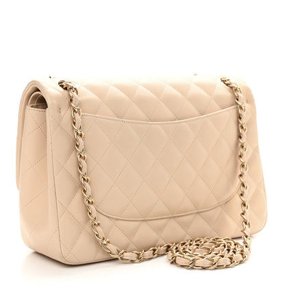 Chanel Lambskin Quilted Jumbo Double Flap Beige Clair 3 of 10