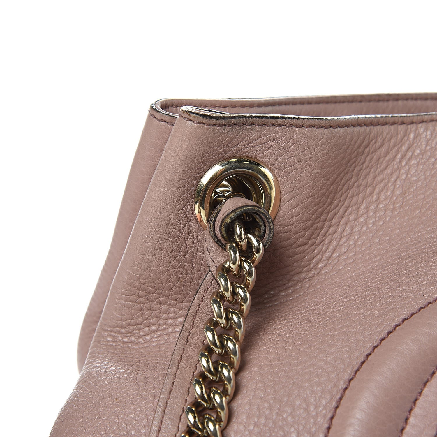 Gucci Pebbled Calfskin Medium Soho Chain Shoulder Bag Dark Cipria 16 of 22
