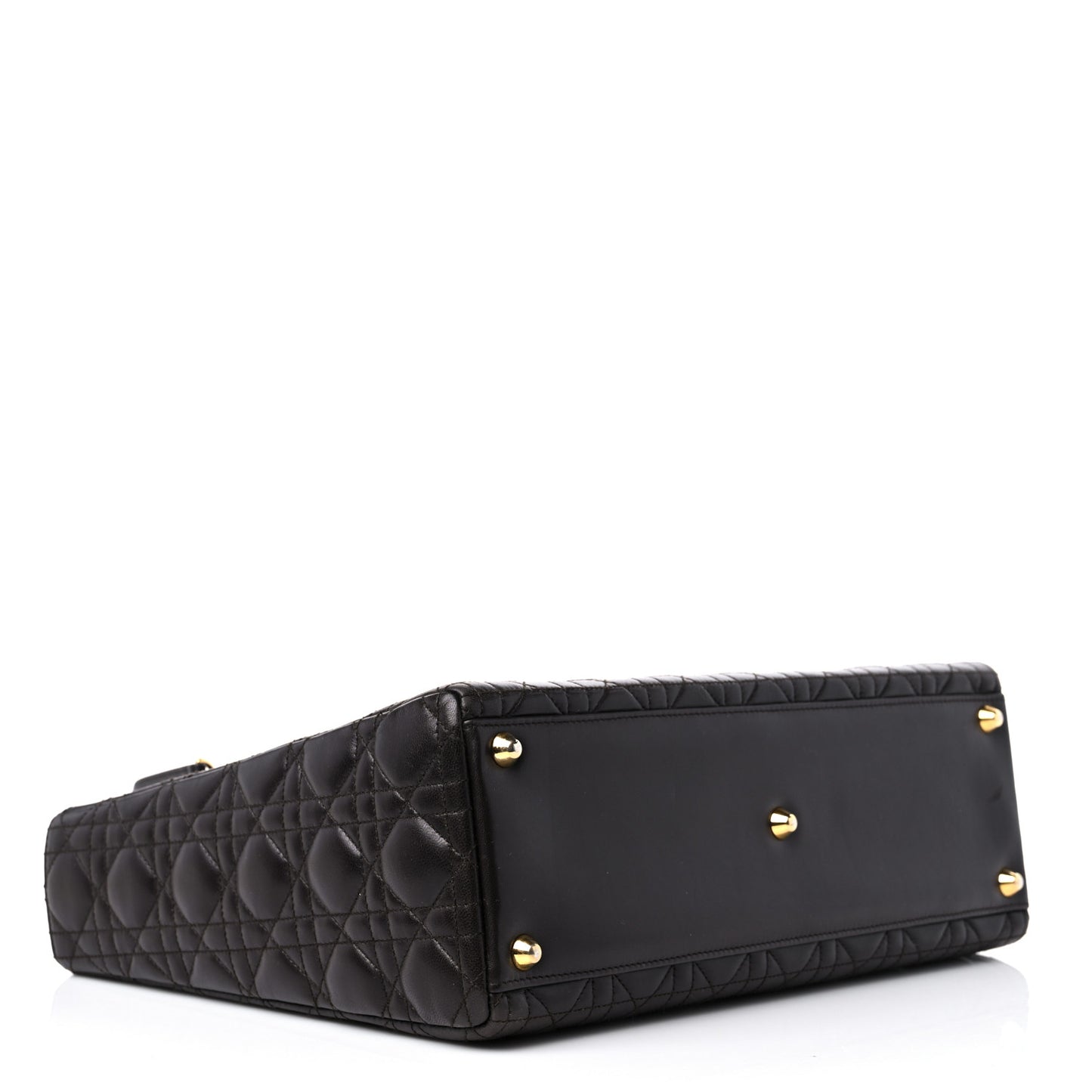 Lambskin Cannage Large Lady Dior Dark Brown