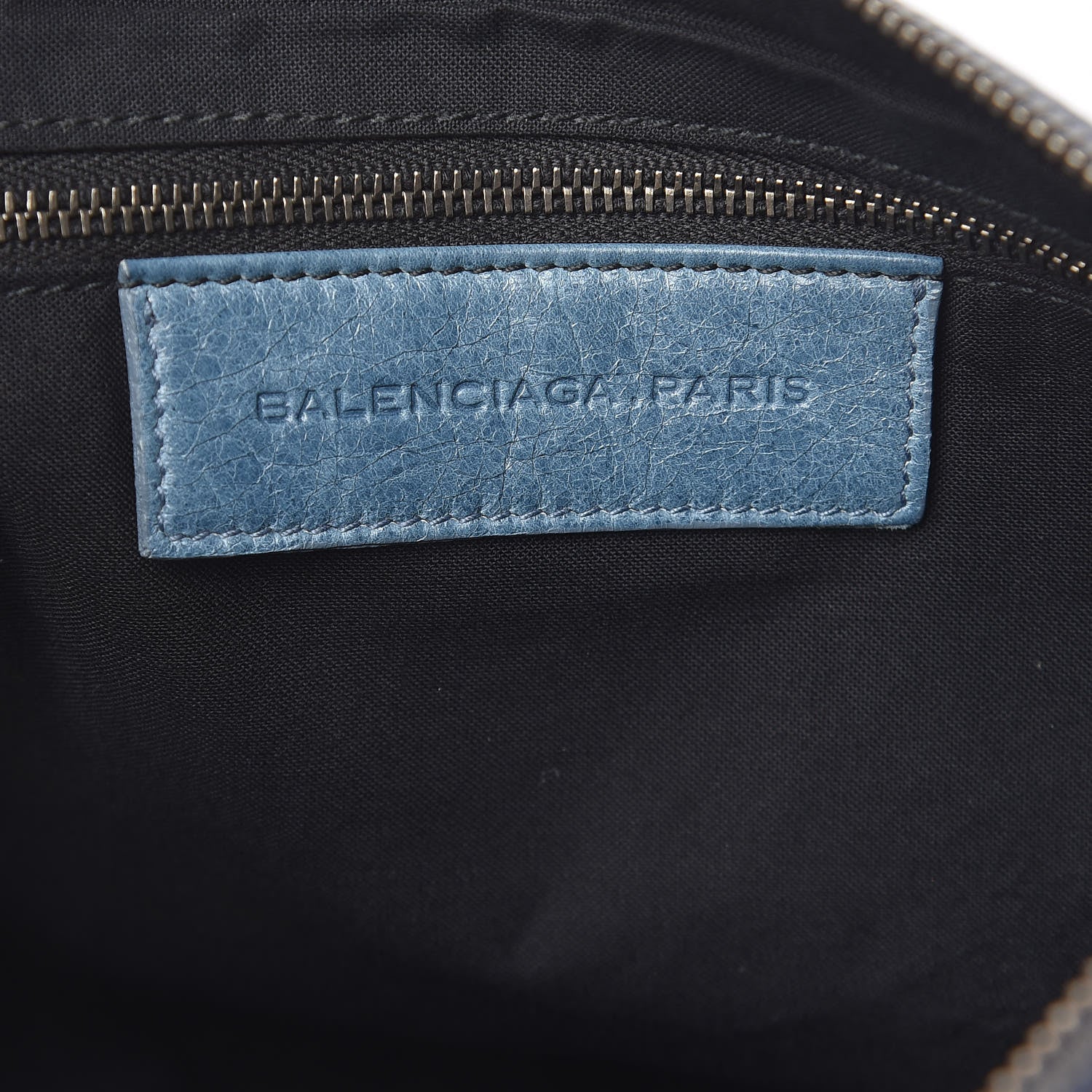 Balenciaga Agneau Classic Hardware Zip Clutch Bleu Jean 6 of 12
