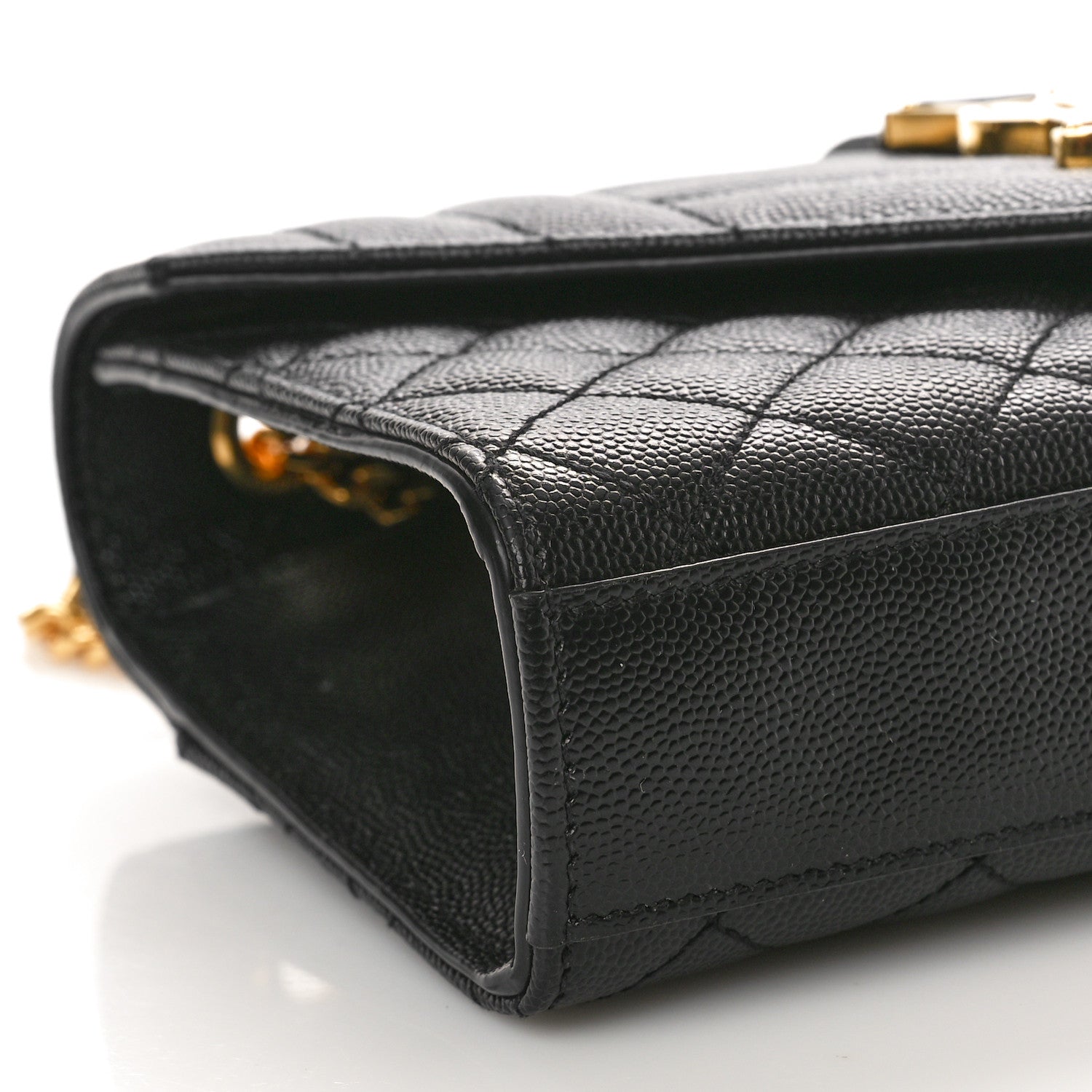 Saint Laurent Grain De Poudre Textured Mixed Matelasse Triquilt Small Monogram Satchel Black 9 of 10