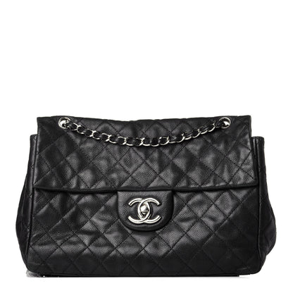 Chanel Washed Caviar Quilted Maxi Single Flap Black 1 of 9