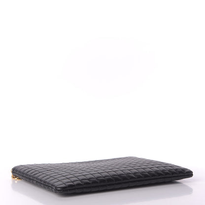 Celine Calfskin Quilted C Charm Pouch Black 4 of 9