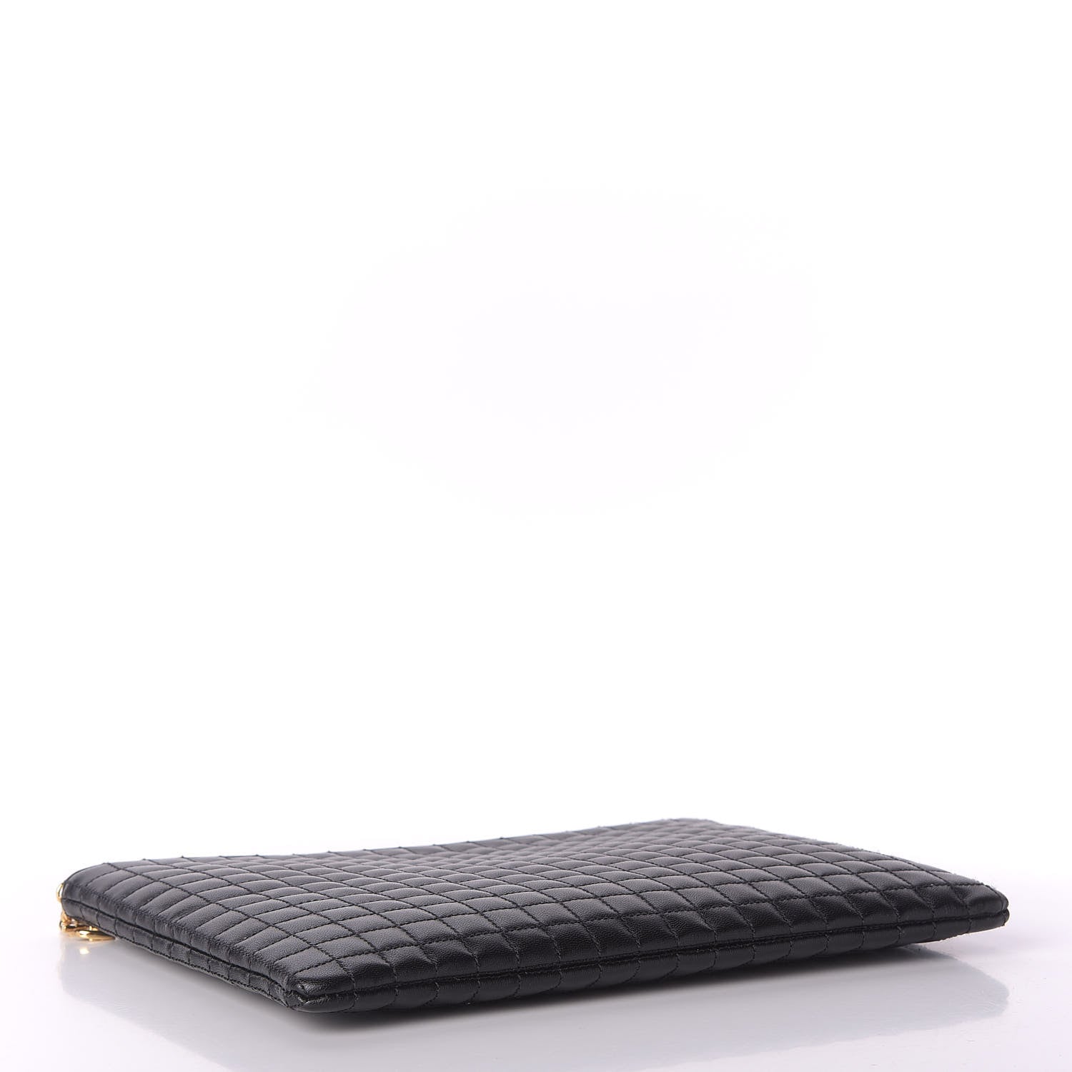 Celine Calfskin Quilted C Charm Pouch Black 4 of 9