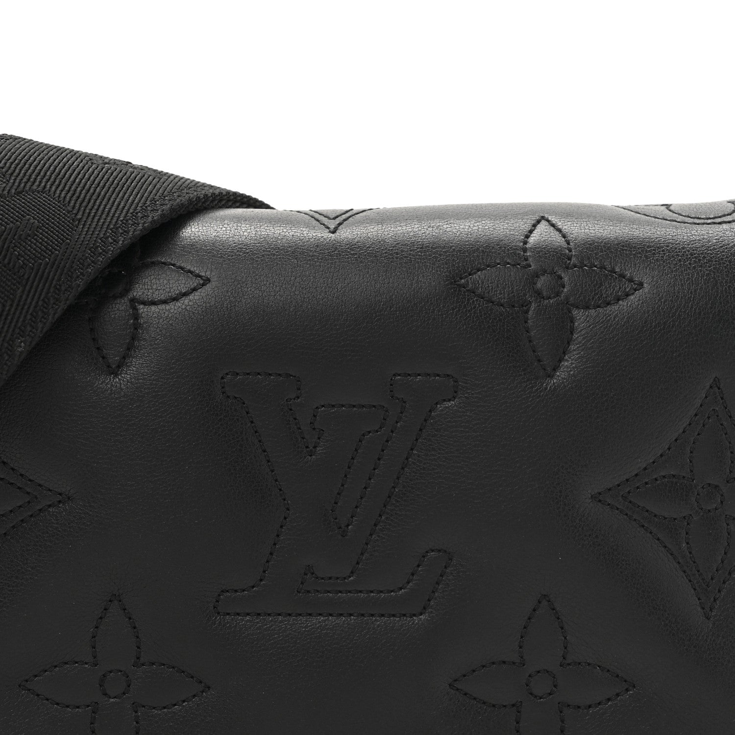 Louis Vuitton Calfskin Bubblegram Wallet On Strap Black 7 of 13