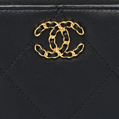 Chanel Lambskin Quilted 19 Zipped Wallet Black 11 of 13