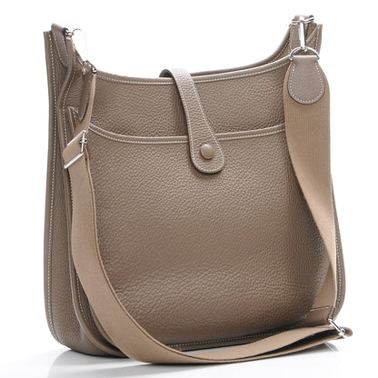 Hermes Taurillon Clemence Evelyne III GM Etoupe 3 of 8