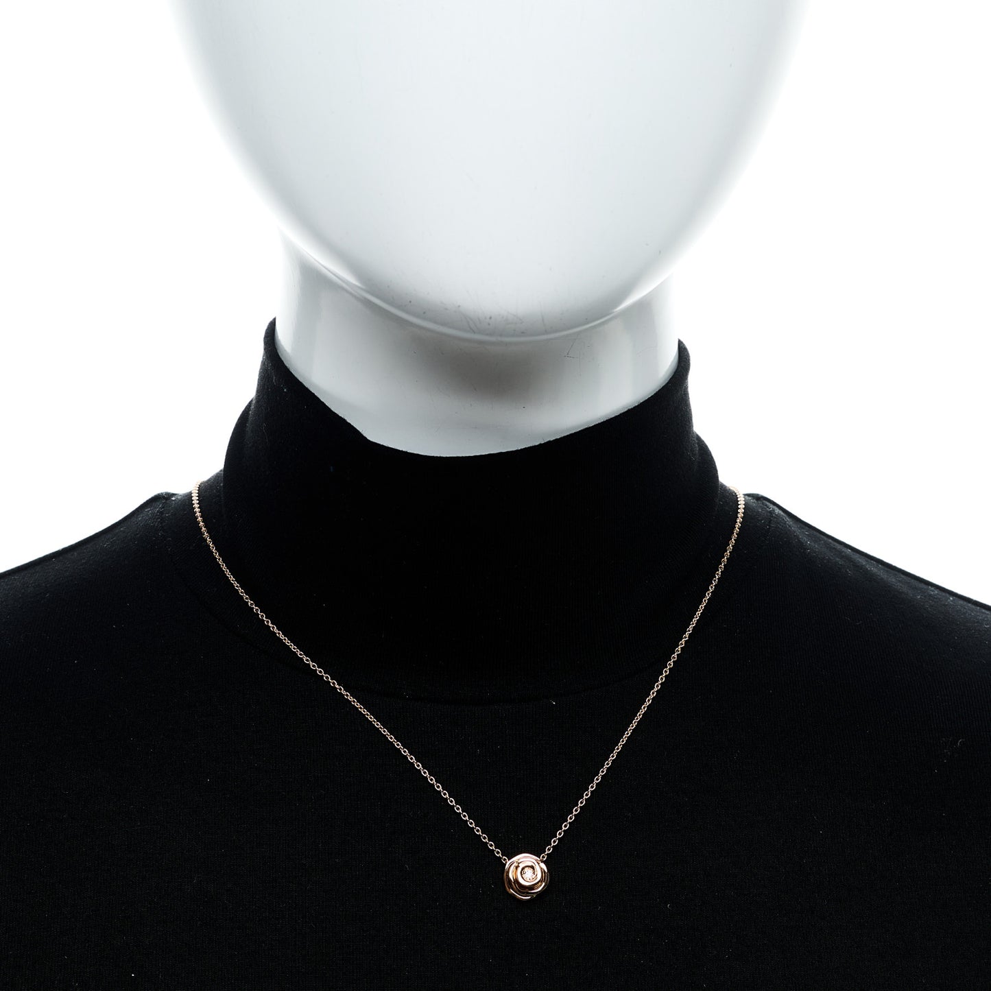 18K Rose Gold Diamond Small Rose Couture Necklace