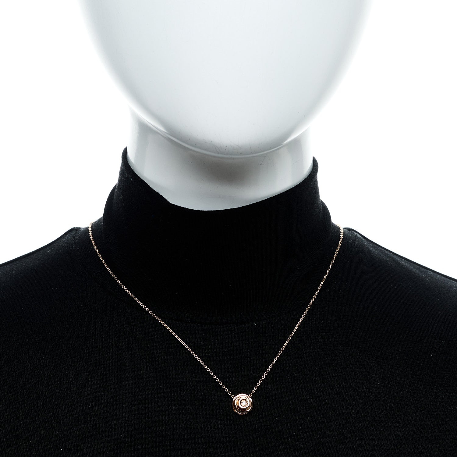 Christian Dior 18K Rose Gold Diamond Small Rose Couture Necklace 2 of 7