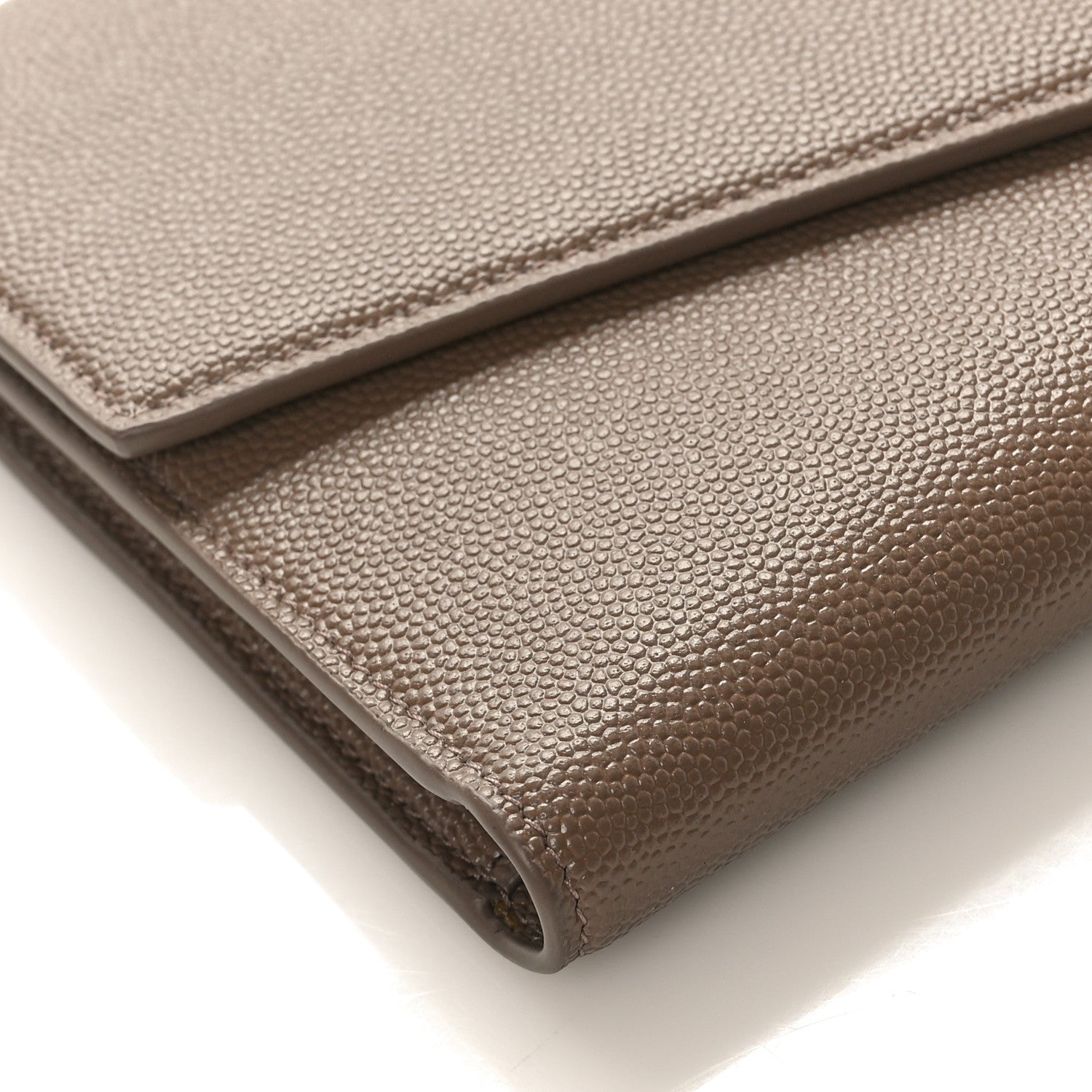 Saint Laurent Grain De Poudre Monogram Uptown Wallet Dark Beige 8 of 9