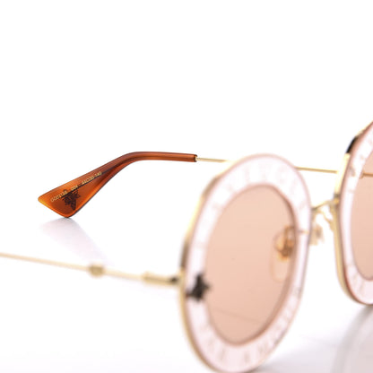 Gucci Metal L'Aveugle Par Amour Round Frame Sunglasses GG0113S Light Pink 6 of 8