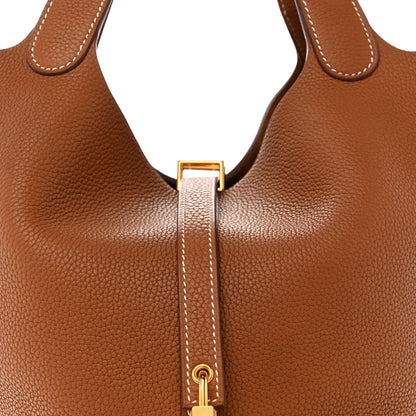 Hermes Taurillon Clemence Picotin Lock 22 MM Gold 8 of 11