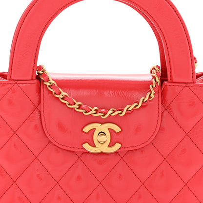 Chanel Shiny Aged Calfskin Quilted Nano Kelly Shopper Red 8 of 13