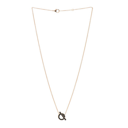 Hermes 18K Rose Gold Black Spinel Finesse Pendant Necklace 3 of 5