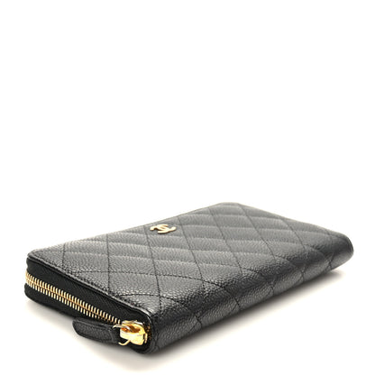 Chanel Caviar Quilted Large Gusset Zip Around Wallet Black 4 of 9