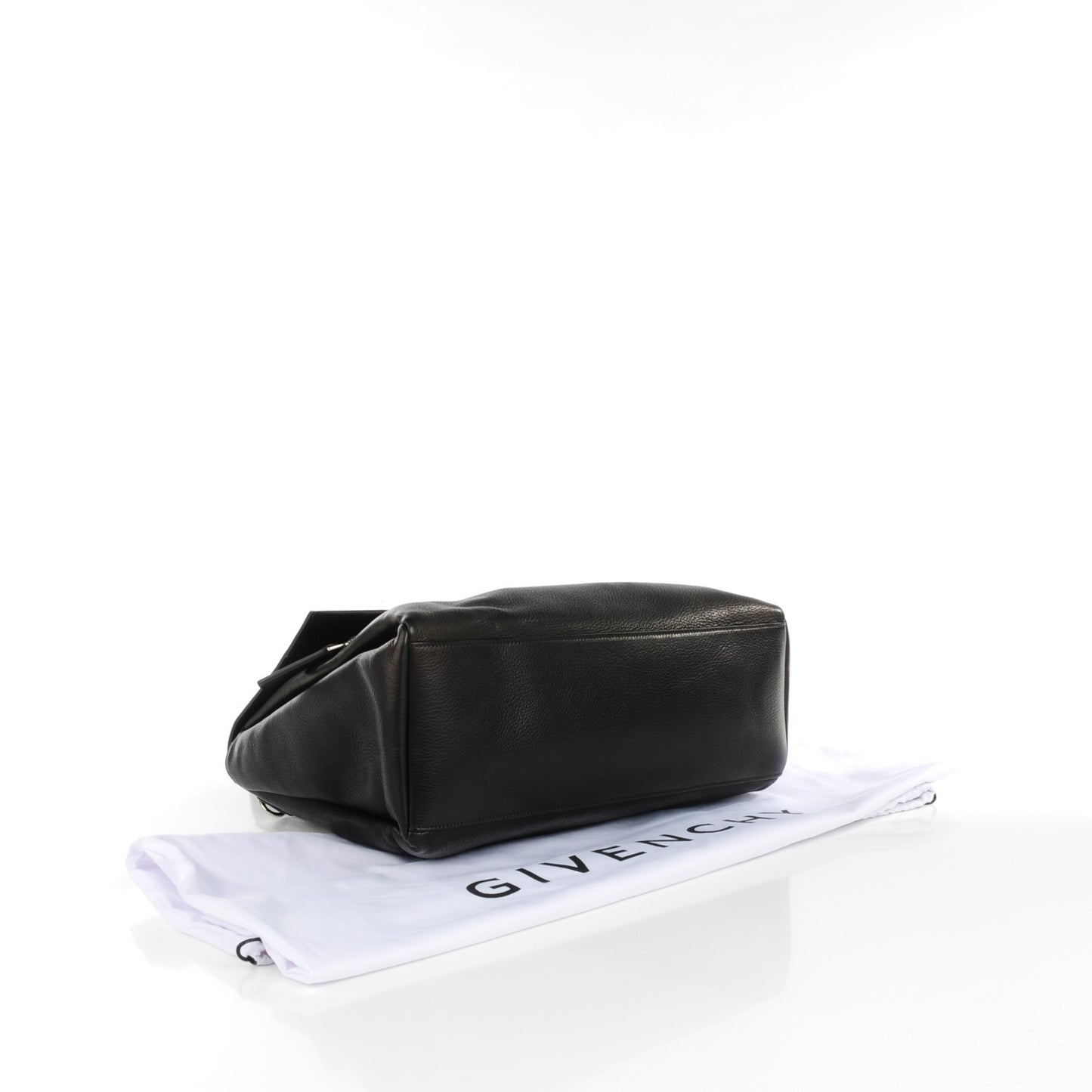 Waxy Grained Calfskin Medium Pandora Pure Flap Bag Black
