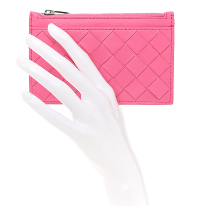 Bottega Veneta Nappa Intrecciato Zip Card Case Pink 2 of 6