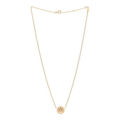 Christian Dior 18K Yellow Gold Diamond Mother of Pearl Rose Des Vents Necklace 3 of 4