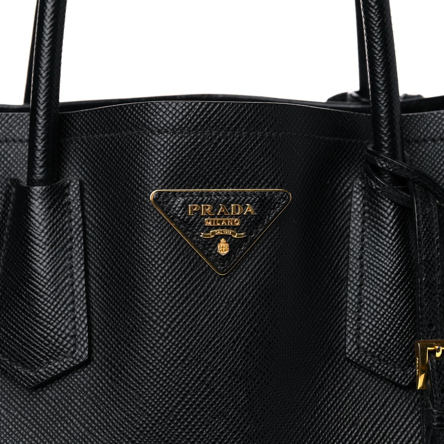 Saffiano Cuir Small Double Bag Black