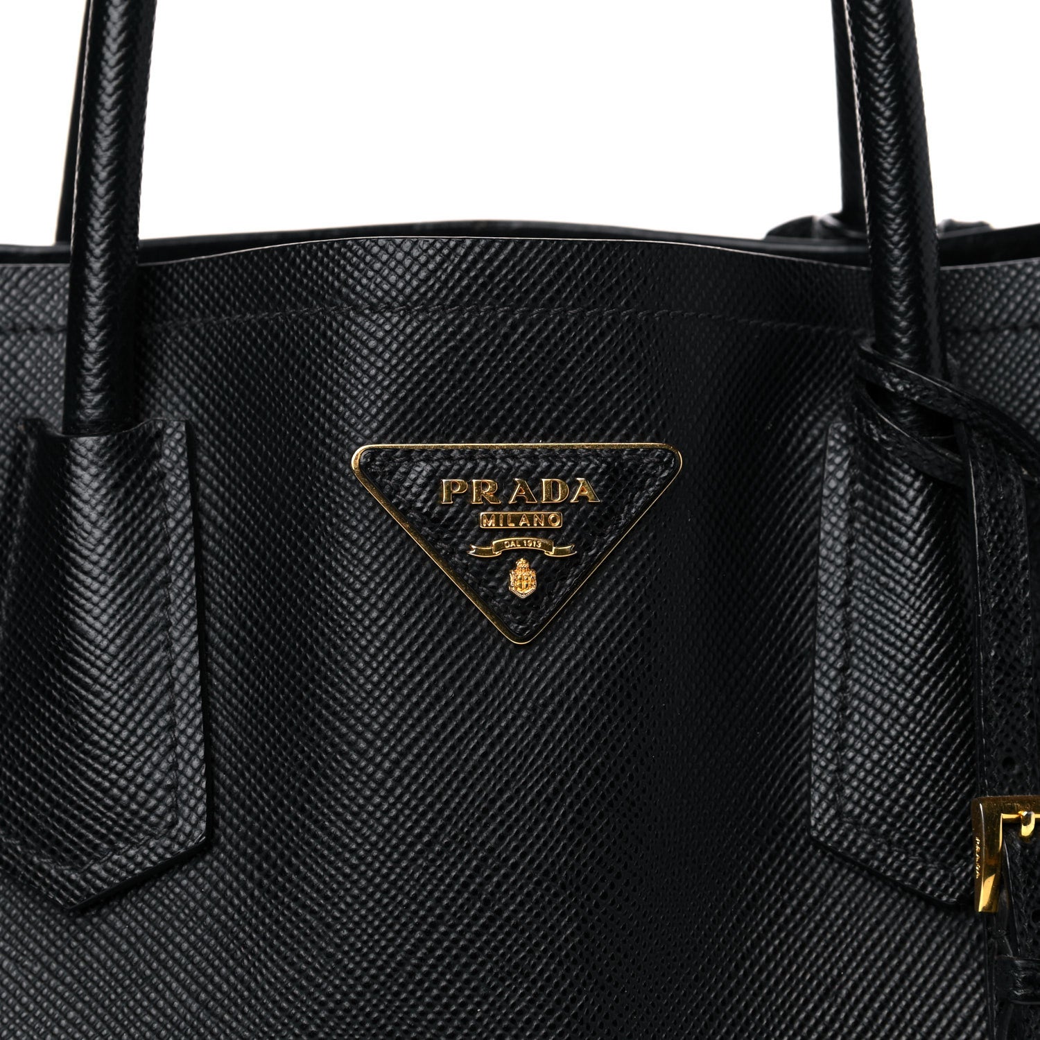 Prada Saffiano Cuir Small Double Bag Black 9 of 34