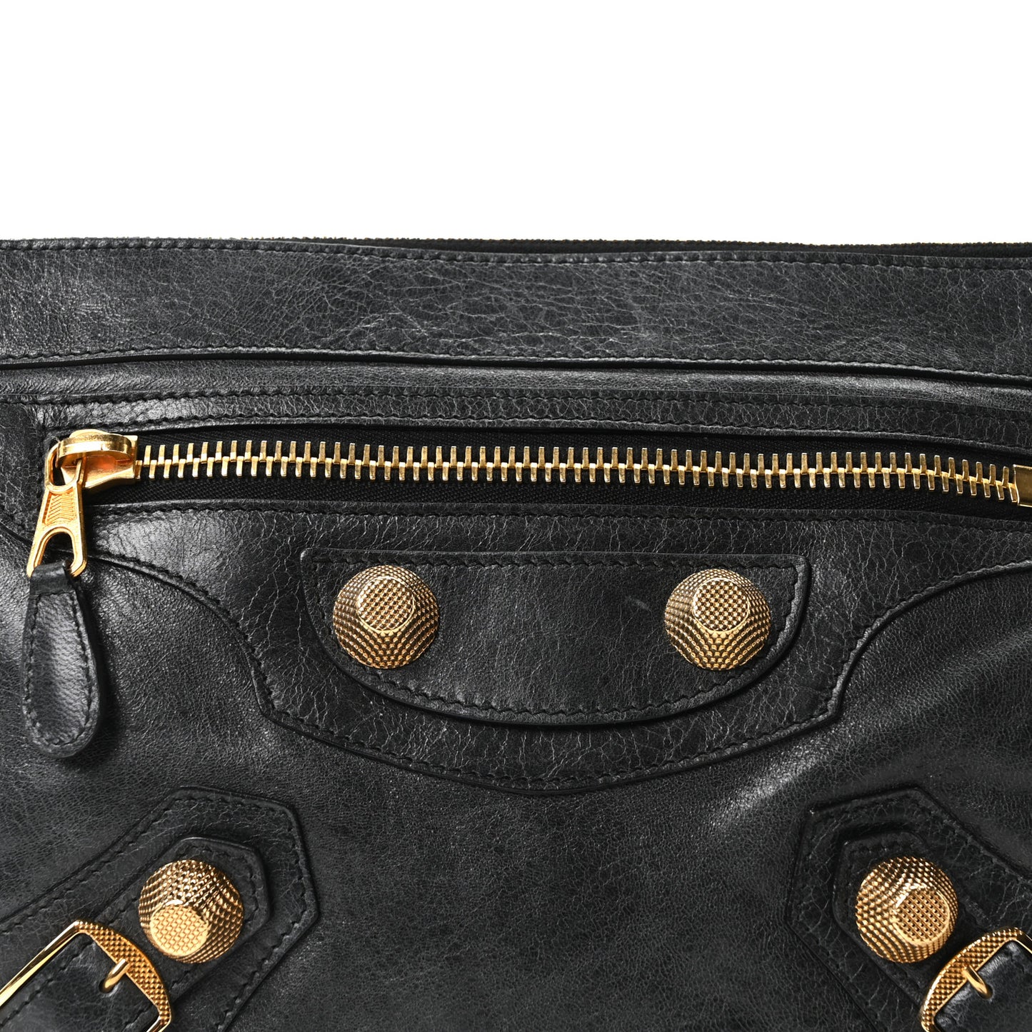 Chevre Giant 21 Gold Hardware Flat Handle Clutch Evergreen