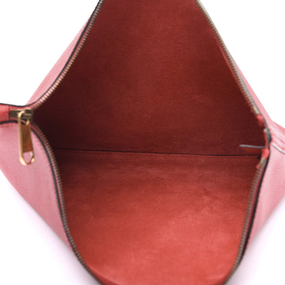 Gucci Pebbled Calfskin Large Logo Portfolio Clutch Hibiscus Red 4 of 7
