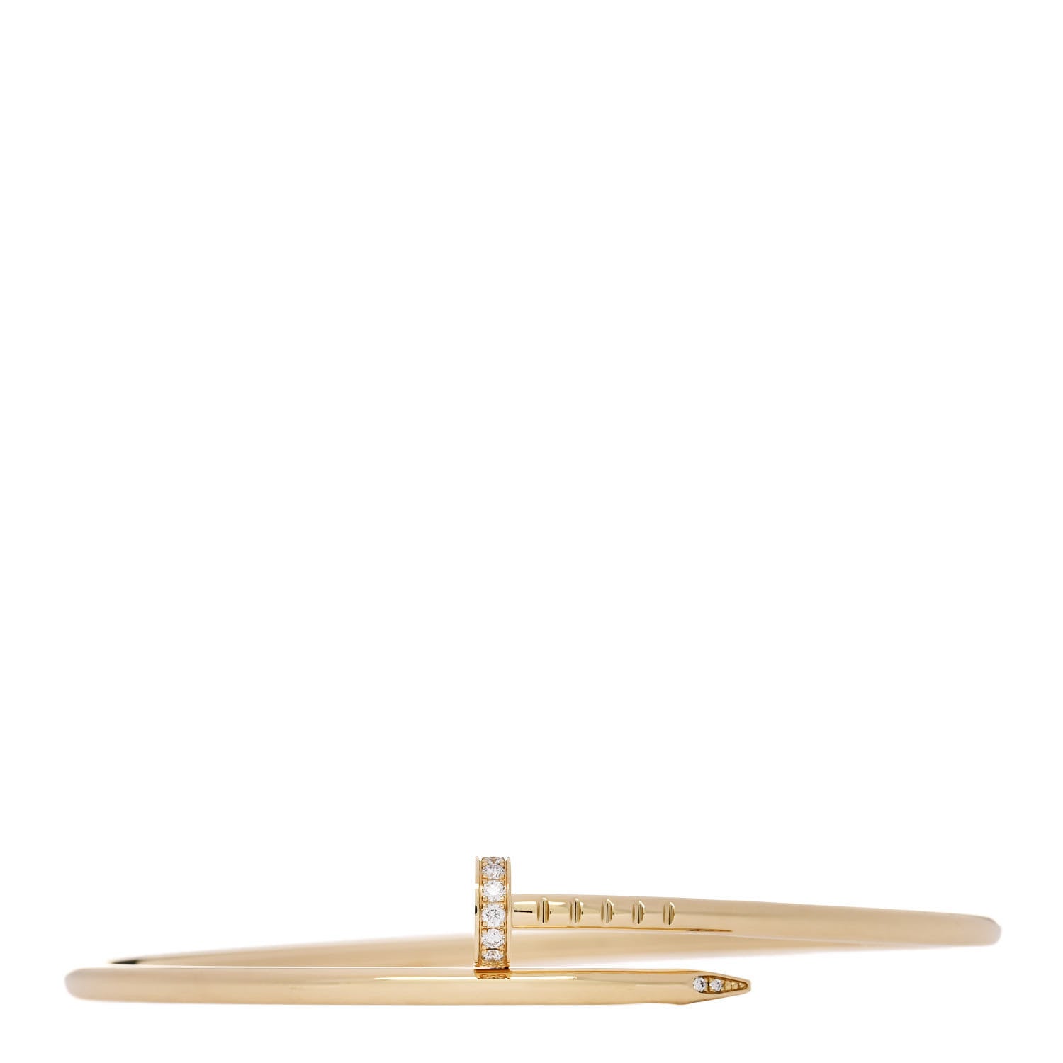 Cartier 18K Yellow Gold Diamond Small Juste Un Clou Bracelet 18 1 of 5