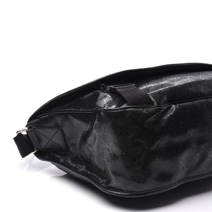 Gucci Imprime Monogram Medium Web 500 by Gucci Double Buckle Flap Messenger Bag Black 9 of 14