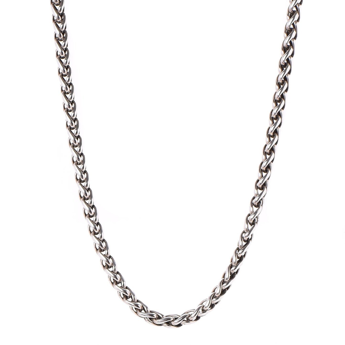 Sterling Silver Medium 14k Gold 6mm Wheat Chain Necklace