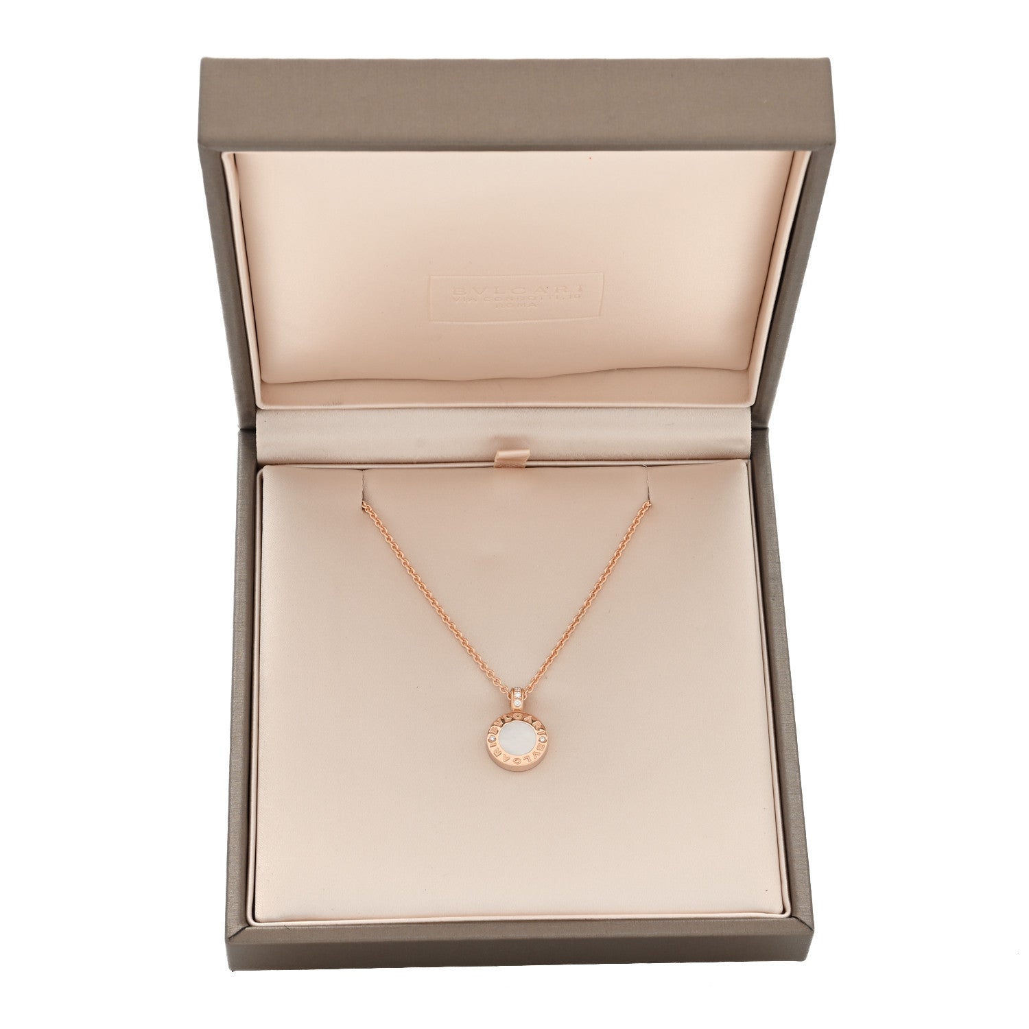 Bulgari 18K Rose Gold Diamond Black Onyx Mother of Pearl BVLGARI BVLGARI Pendant Necklace 5 of 5