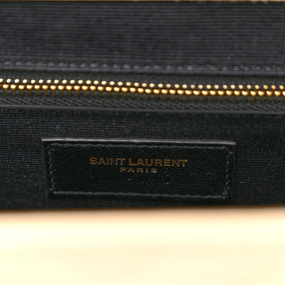 Saint Laurent Grain De Poudre Matelasse Chevron Large Monogram Satchel Nude Powder 6 of 10