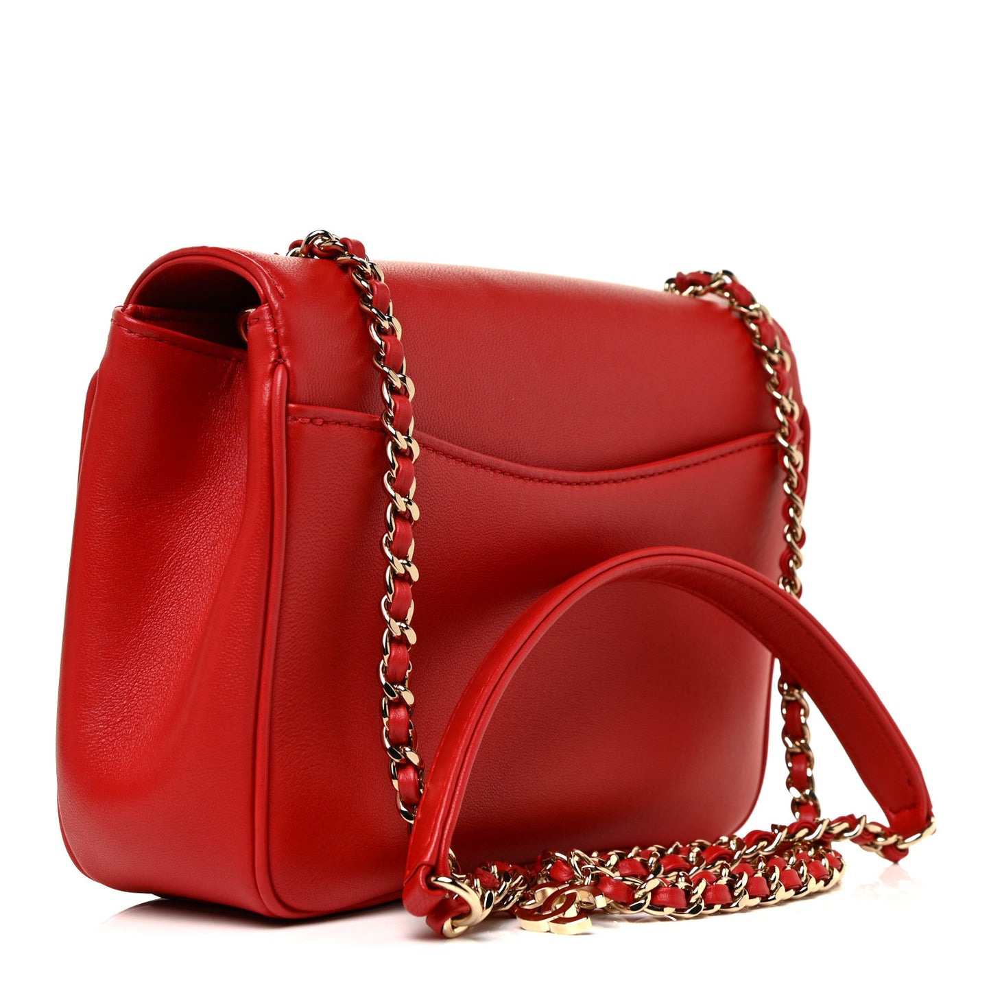 Lambskin CC Mania Flap Bag Red