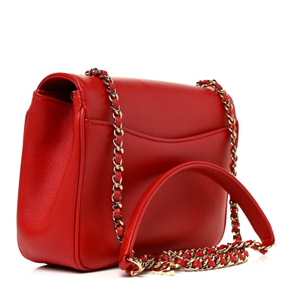 Chanel Lambskin CC Mania Flap Bag Red 2 of 11