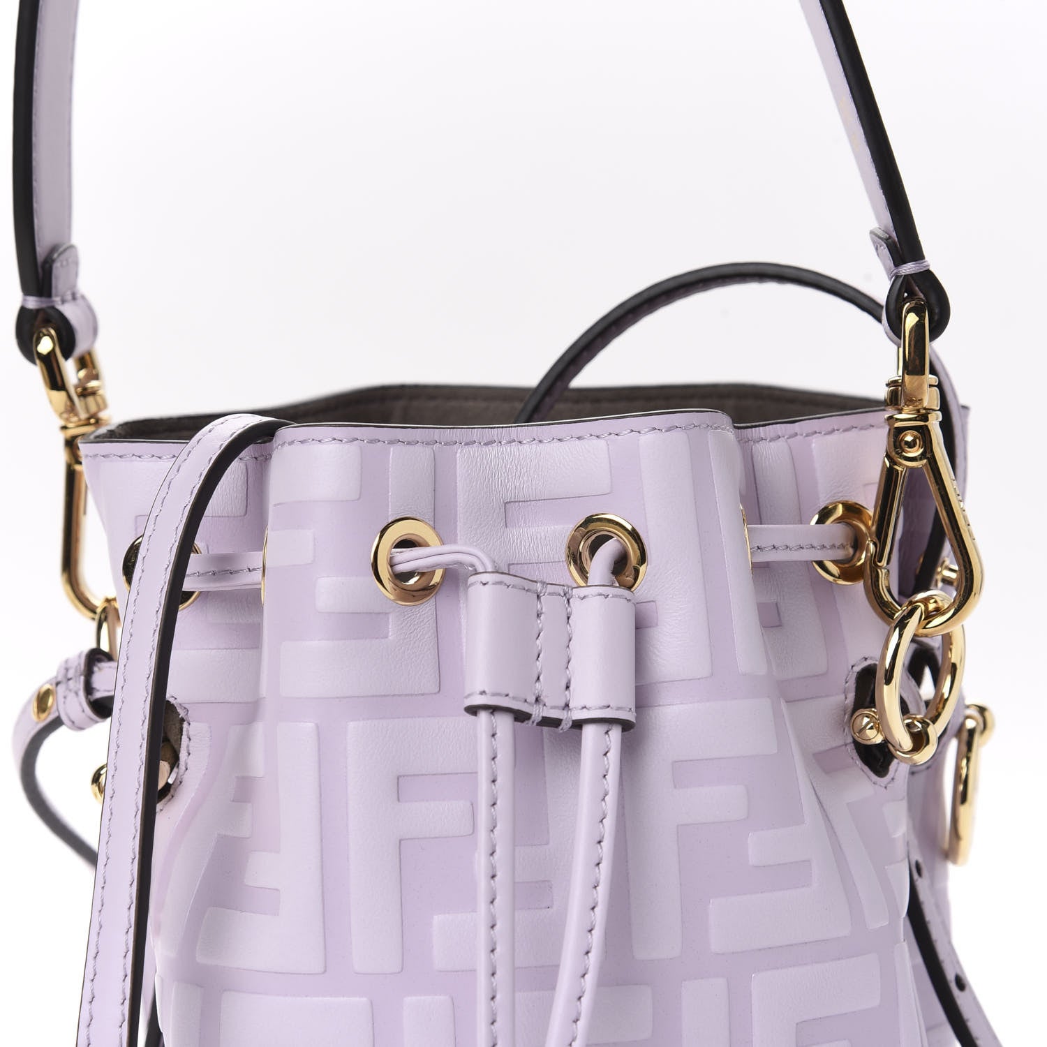 Fendi Vitello Termosport F is Fendi FF 1974 Embossed Mini Mon Tresor Bucket Bag Anemone 11 of 11