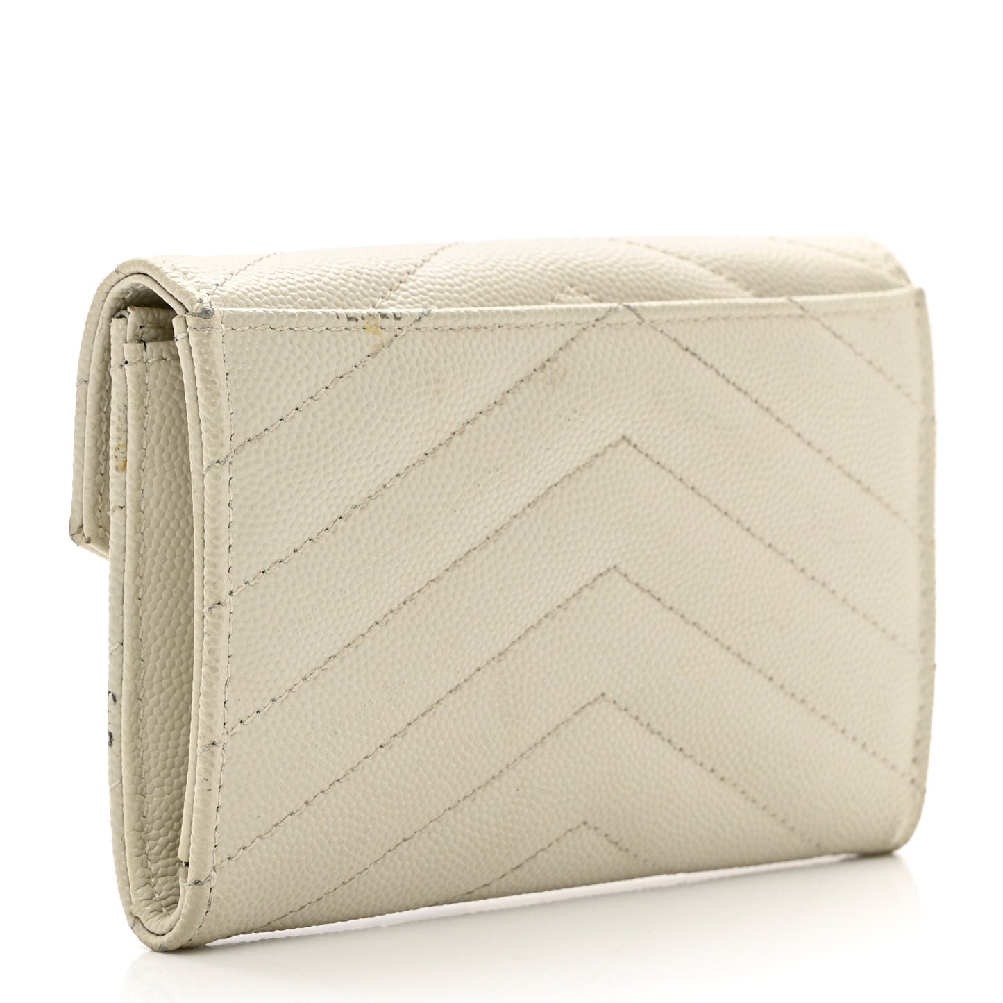 Grain De Poudre Matelasse Chevron Small Monogram Envelope Wallet Crema Soft