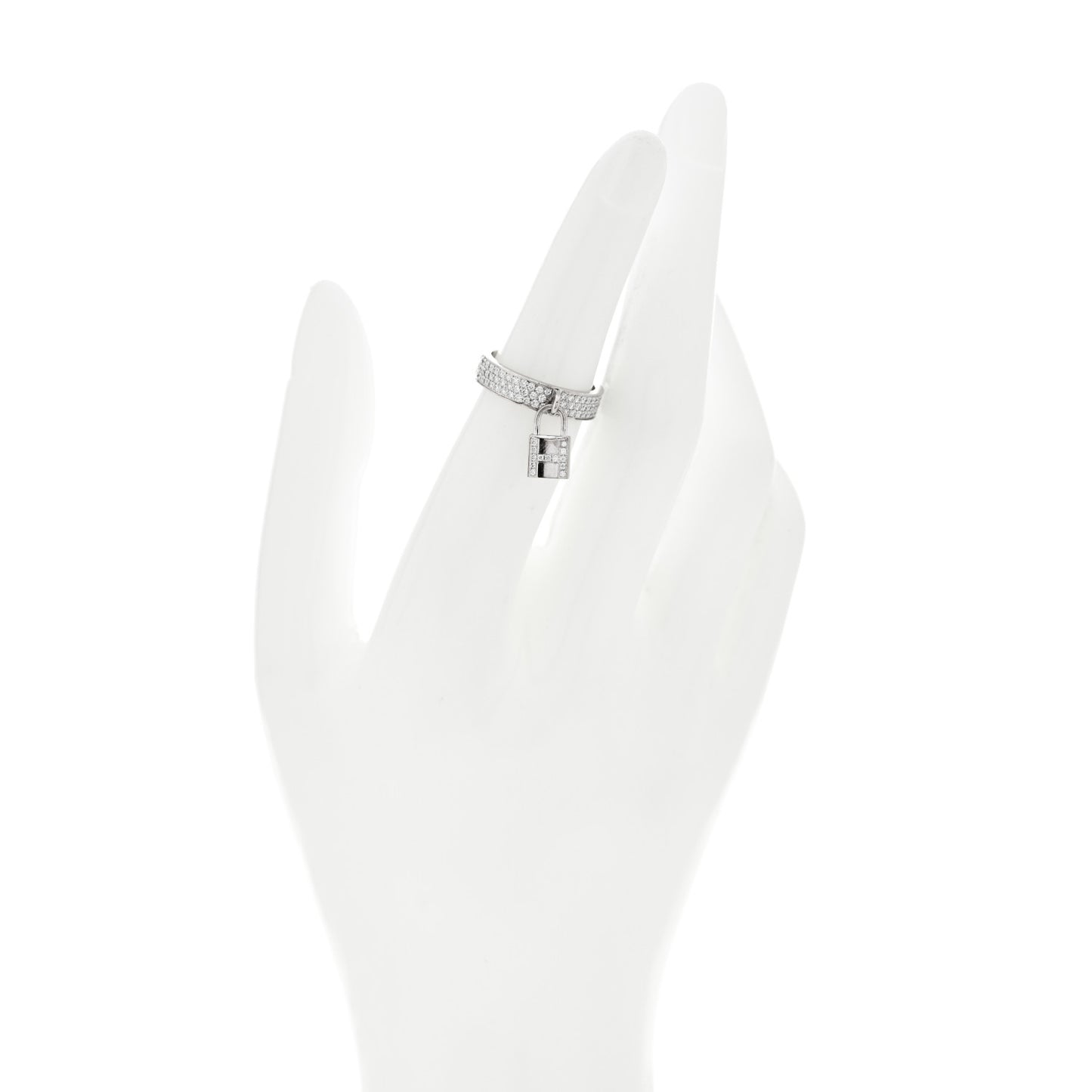18K White Gold Diamond MM Kelly Clochette Ring 51 5.75