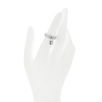 Hermes 18K White Gold Diamond MM Kelly Clochette Ring 51 5.75 3 of 8