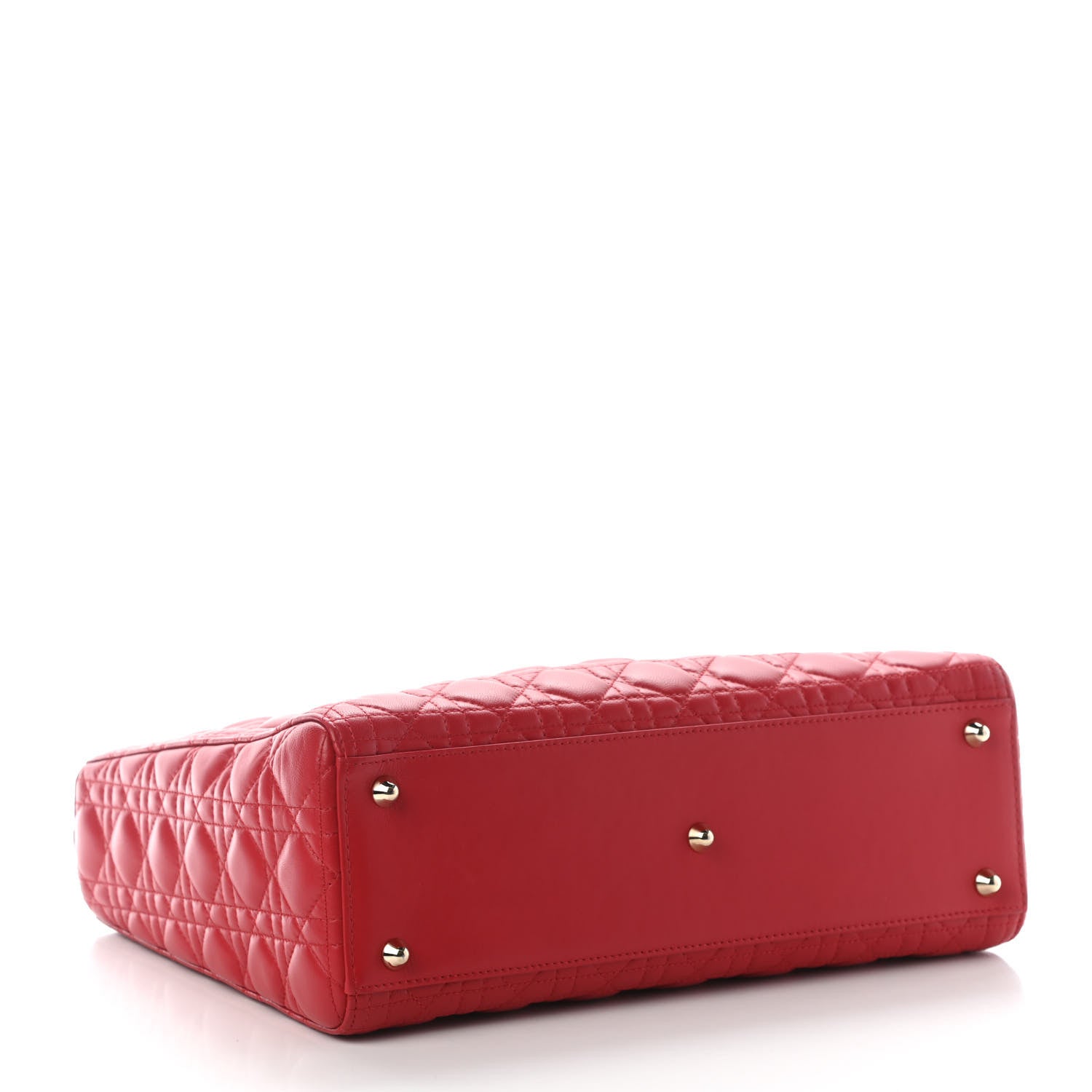 Christian Dior Lambskin Cannage Large Lady Dior Red 3 of 8