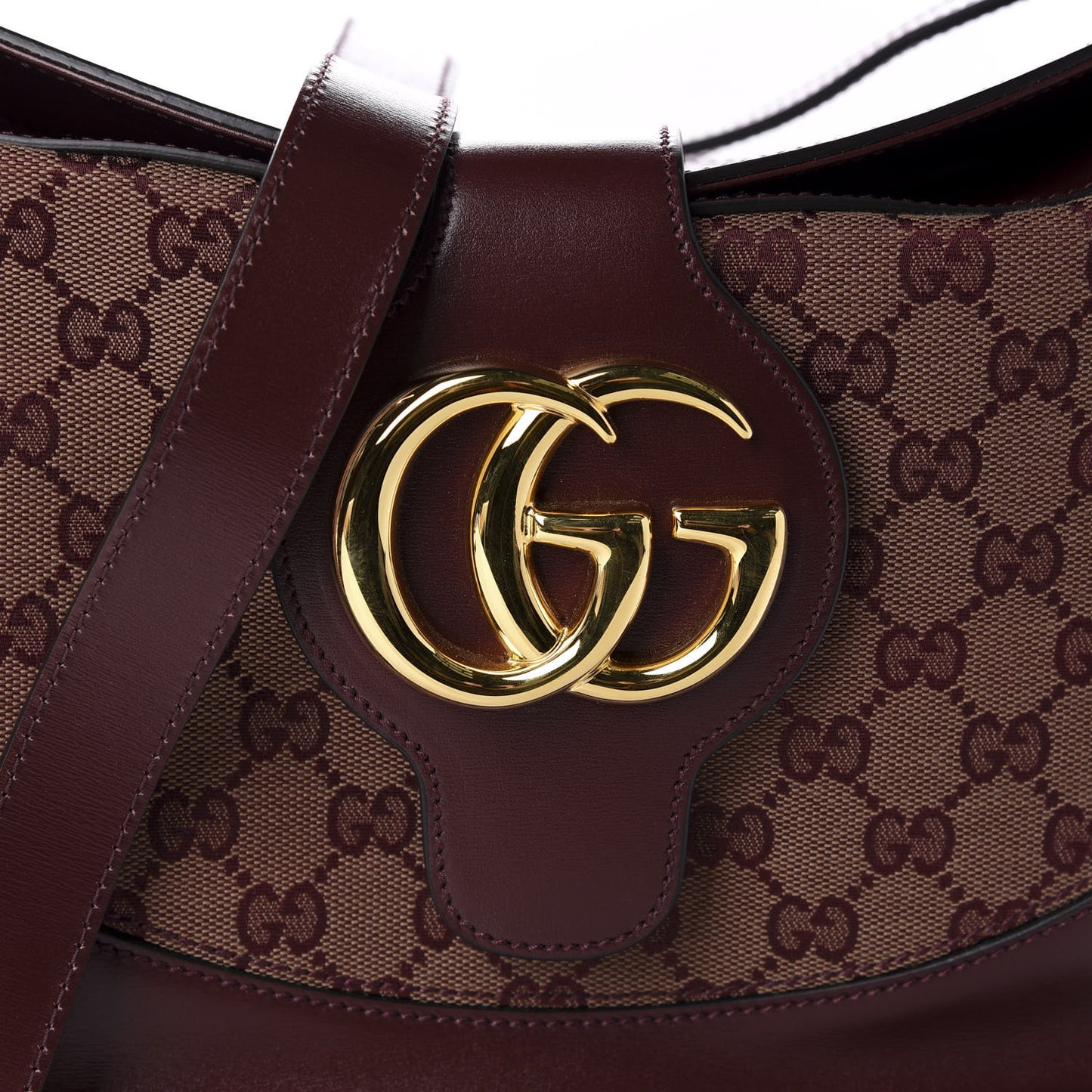 GG Monogram Calfskin Medium Arli Shoulder Bag Sahara Rubino Chardonnay