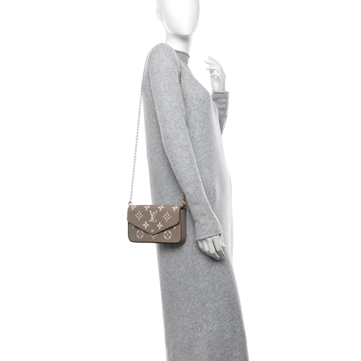 Louis Vuitton Empreinte Monogram Giant Felicie Pochette Tourterelle Creme 2 of 10