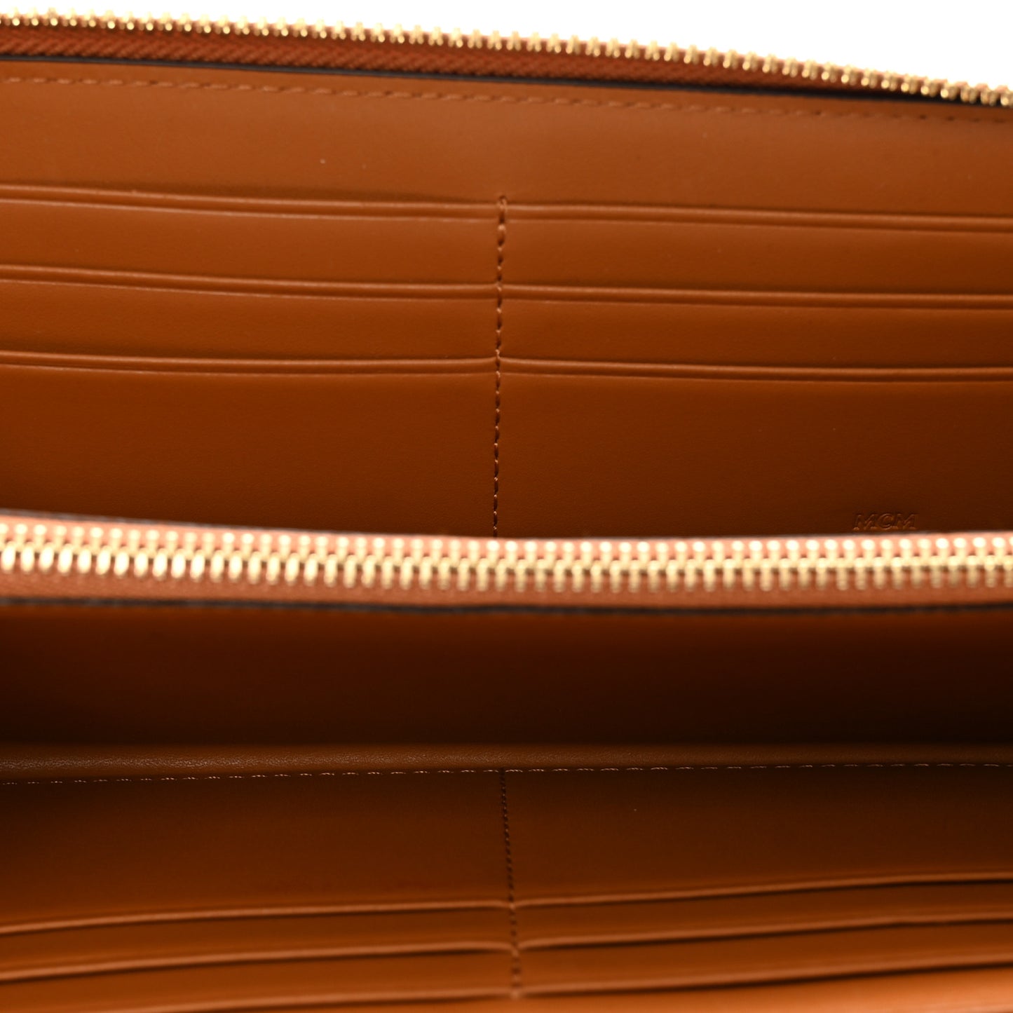 Visetos Large Zip Around Wallet Cognac